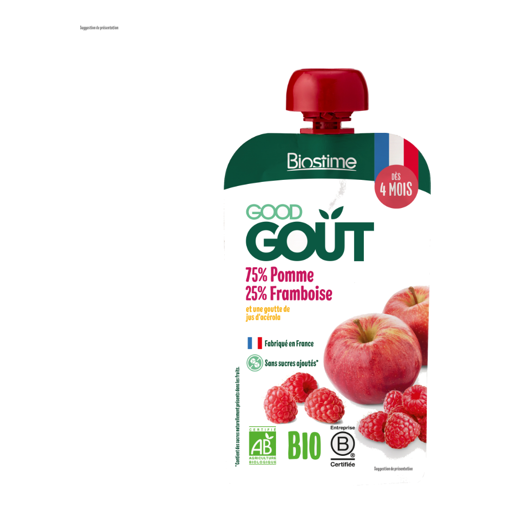 Gourde pomme framboise (dès 4mois) bio