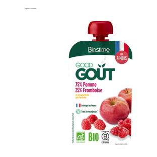 Gourde pomme framboise (dès 4mois) bio