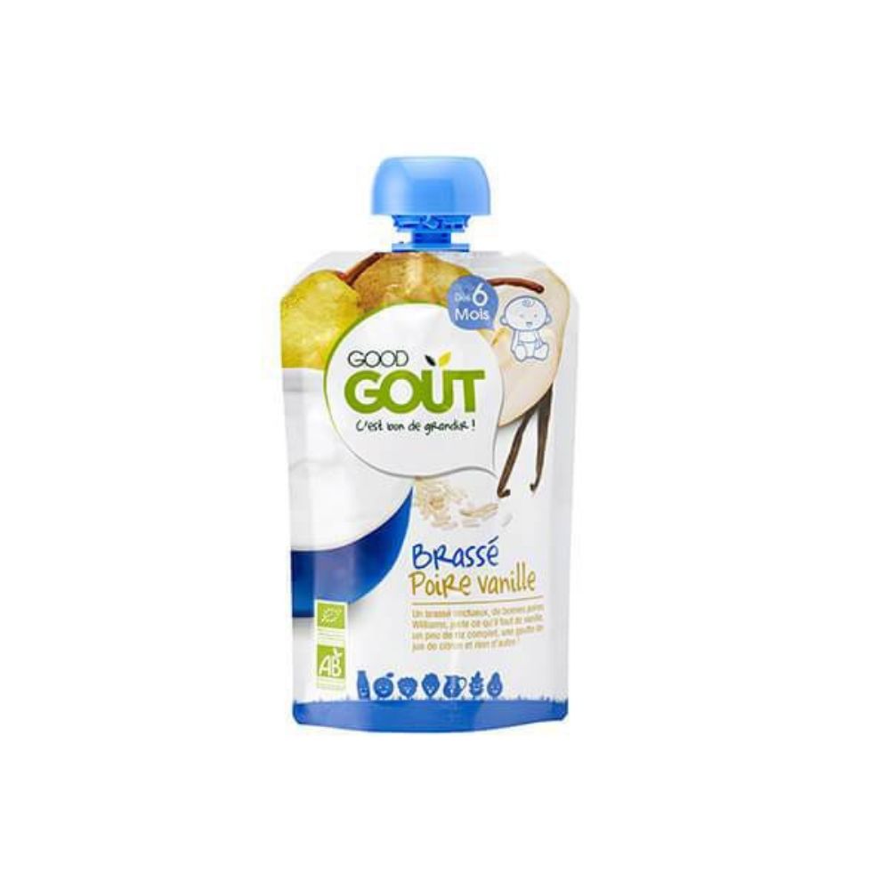 Pack gourdes brassé poire vanille bio (dès 6 mois) - 10x90g