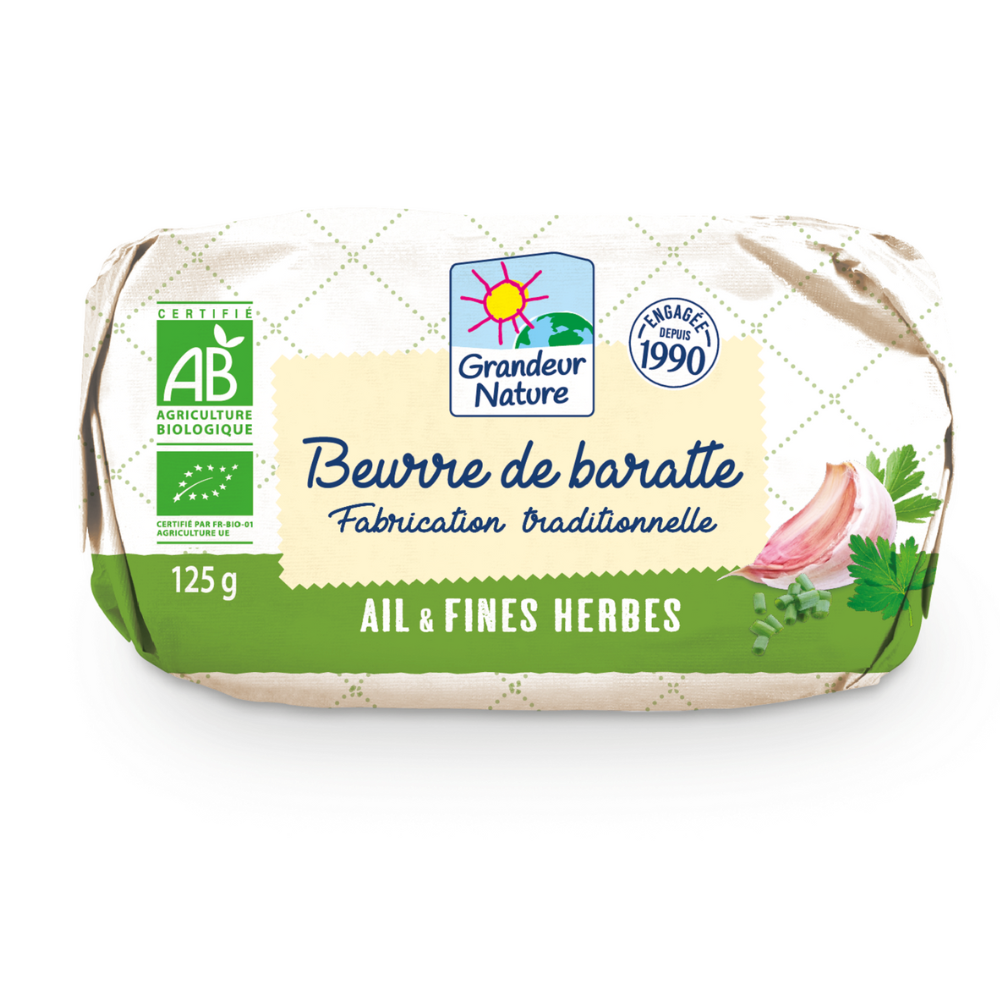 Beurre de baratte ail et fines herbes bio