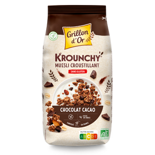 Krounchy chocolat cacao sans gluten bio