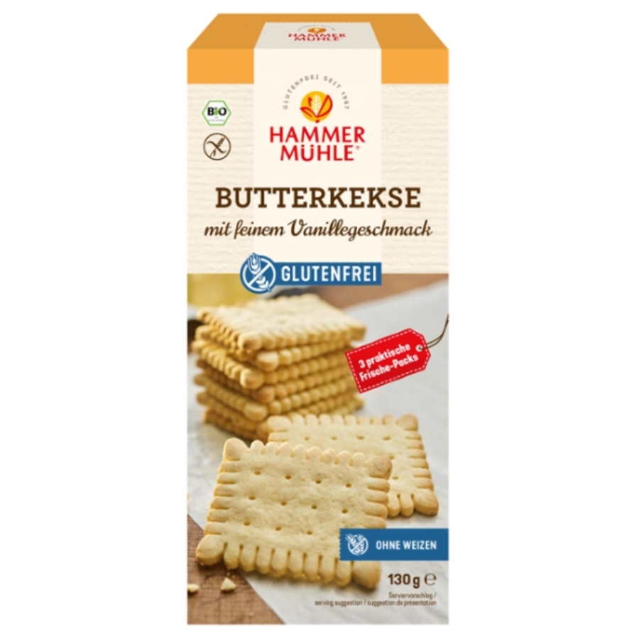 Bio Butterkekse Vanillegeschmack, glutenfrei