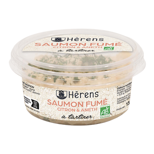 Tartinable au saumon fumé, citron et aneth bio