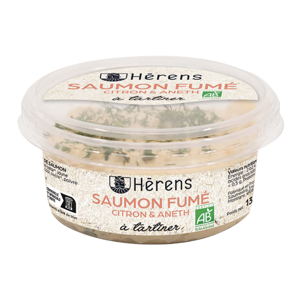 Tartinable au saumon fumé, citron et aneth bio