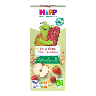 Barres avoine fraise et framboise bio x5 (dès 12 mois)