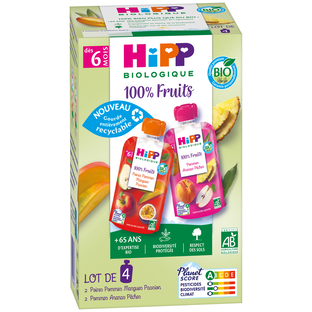 Gourdes 100% Fruits 2 variétés  Dès 6 mois Bio