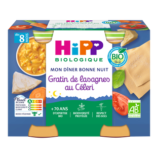 Petits pots soir gratin de lasagnes au céléri bio 2x190g (dès 8 mois)