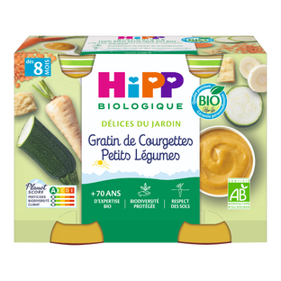 Petits pots midi gratin de courgettes petits légumes bio (dès 8 mois) - 2x190g