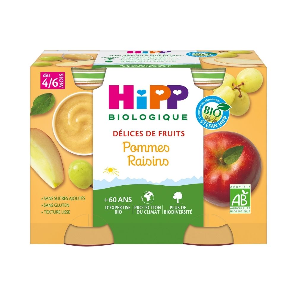 Petits Pots Pommes Raisins Bio Des 4 6 Mois 2x190g La Fourche Petits Pots Pommes Raisins Bio Des 4 6 Mois 2x190g La Fourche