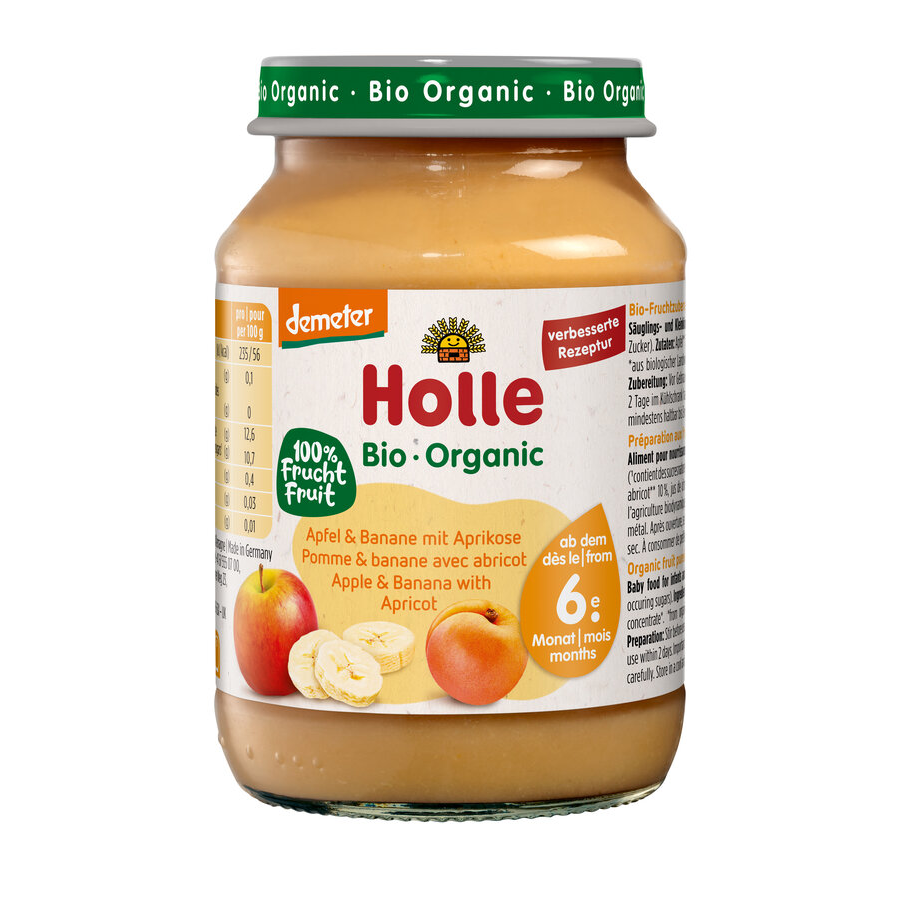 Bio Apfel & Banane mit Aprikose, ab 6. Monat, demeter