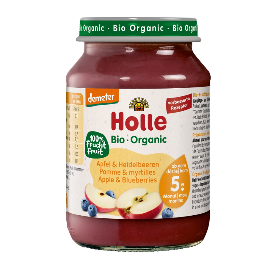 Bio Babybrei Apfel & Heidelbeeren, demeter, ab 5. Monat