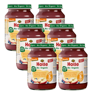 Bio Babybrei Apfel & Heidelbeeren, Karton 6 Stk.