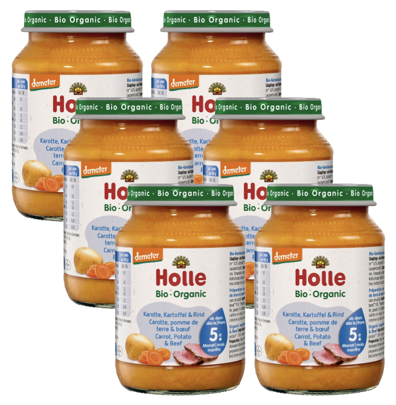 Bio Babybrei Karotte, Kartoffel & Rind, Karton 6 Stk.