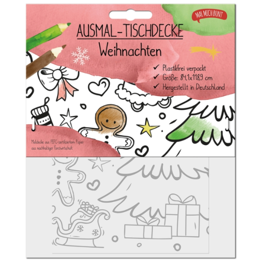 Ausmal-Tischdecke Weihnachten