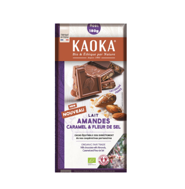 Chocolat au Lait Amande Caramel et Fleur de Sel Bio