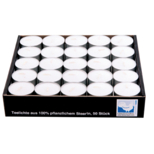 Stearin-Teelichter, 50 Stk.