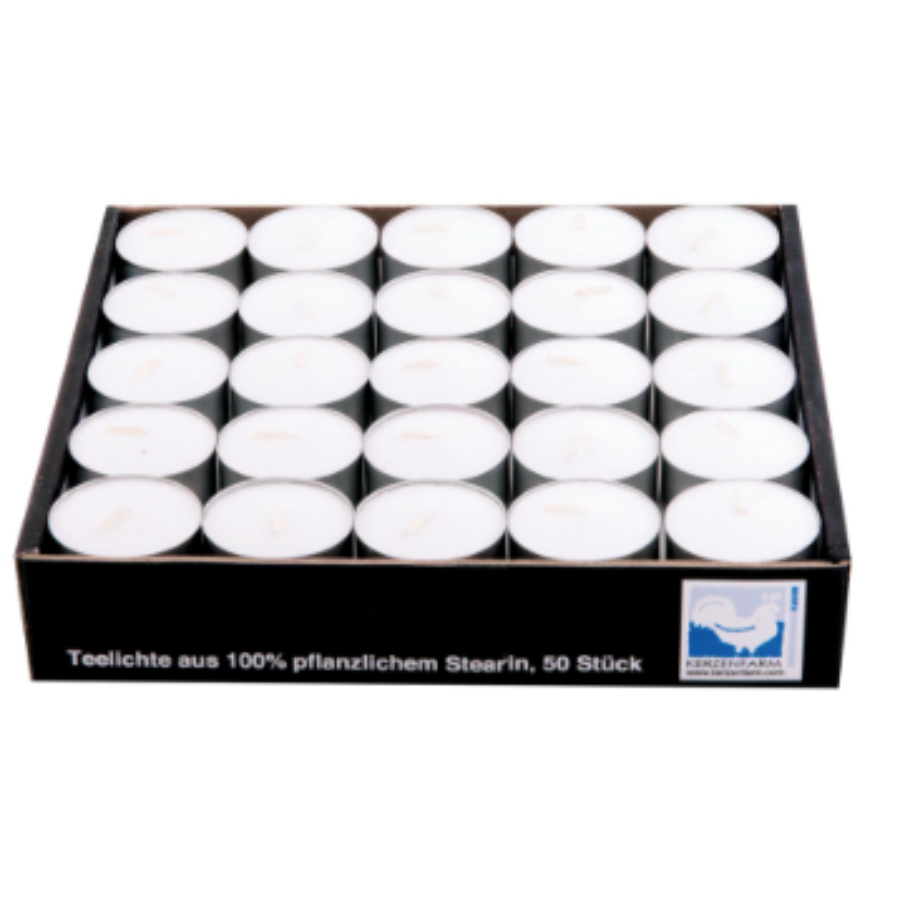 Stearin-Teelichter, 50 Stk.