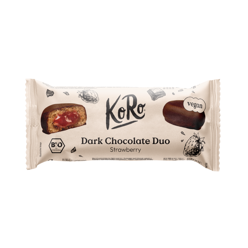 Bouchée de chocolat noir à la fraise bio