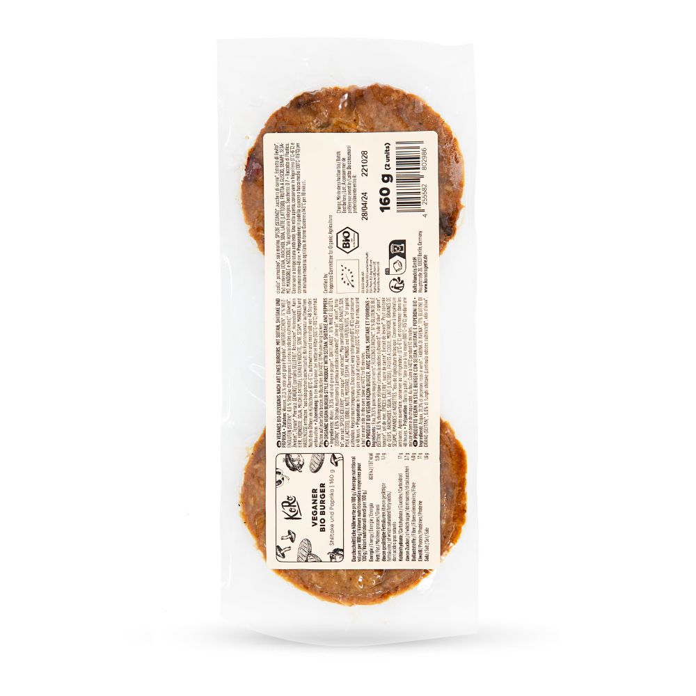 Burger Vegan aux Shiitakés et Poivrons Bio