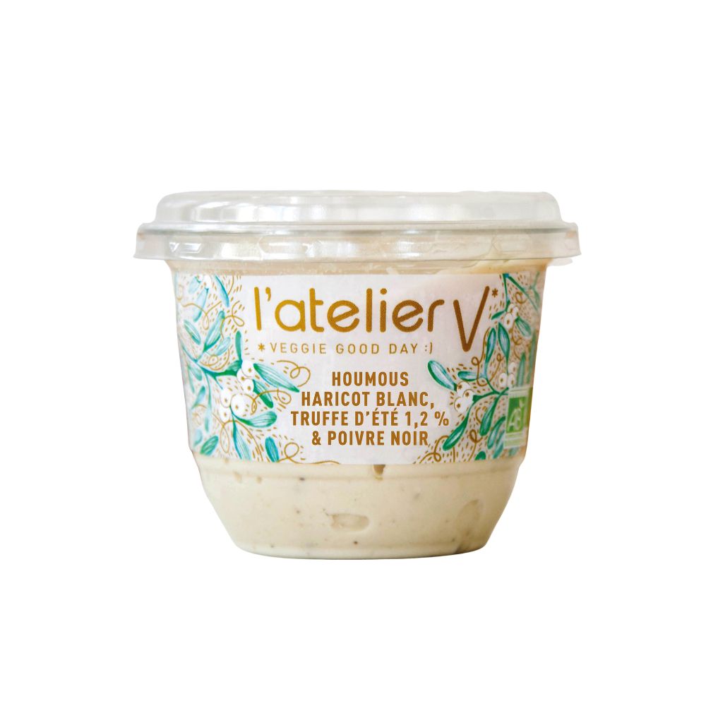 Houmous haricot blanc truffe d'été et poivre noir bio