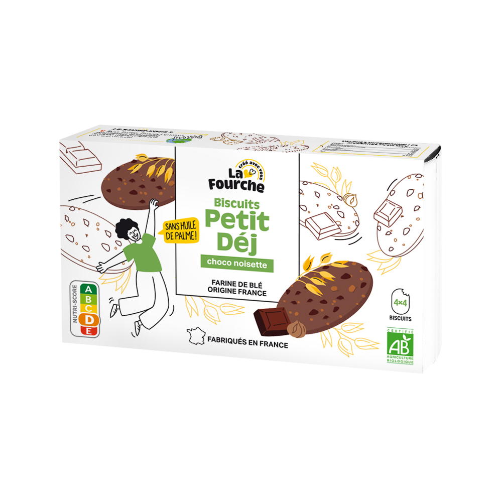 Biscuits petit déjeuner choco noisette bio