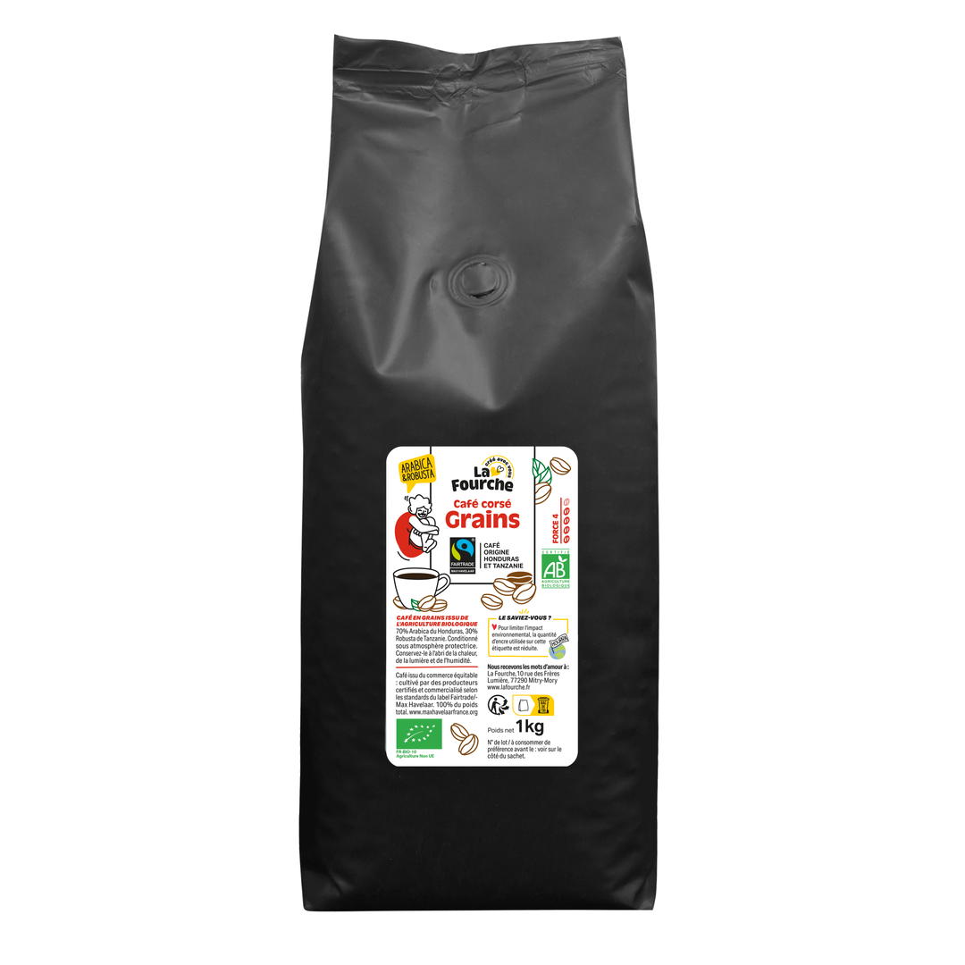 Café en grains corsé Honduras Tanzanie bio et équitable