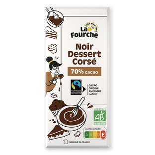 Chocolat noir dessert corsé 70% bio et équitable