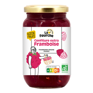 Confiture extra de framboise bio origine France