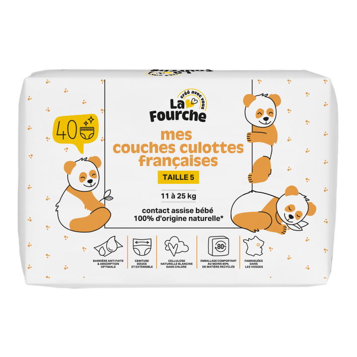 Couches Culottes Françaises T5 (11 - 25 kg) x 40
