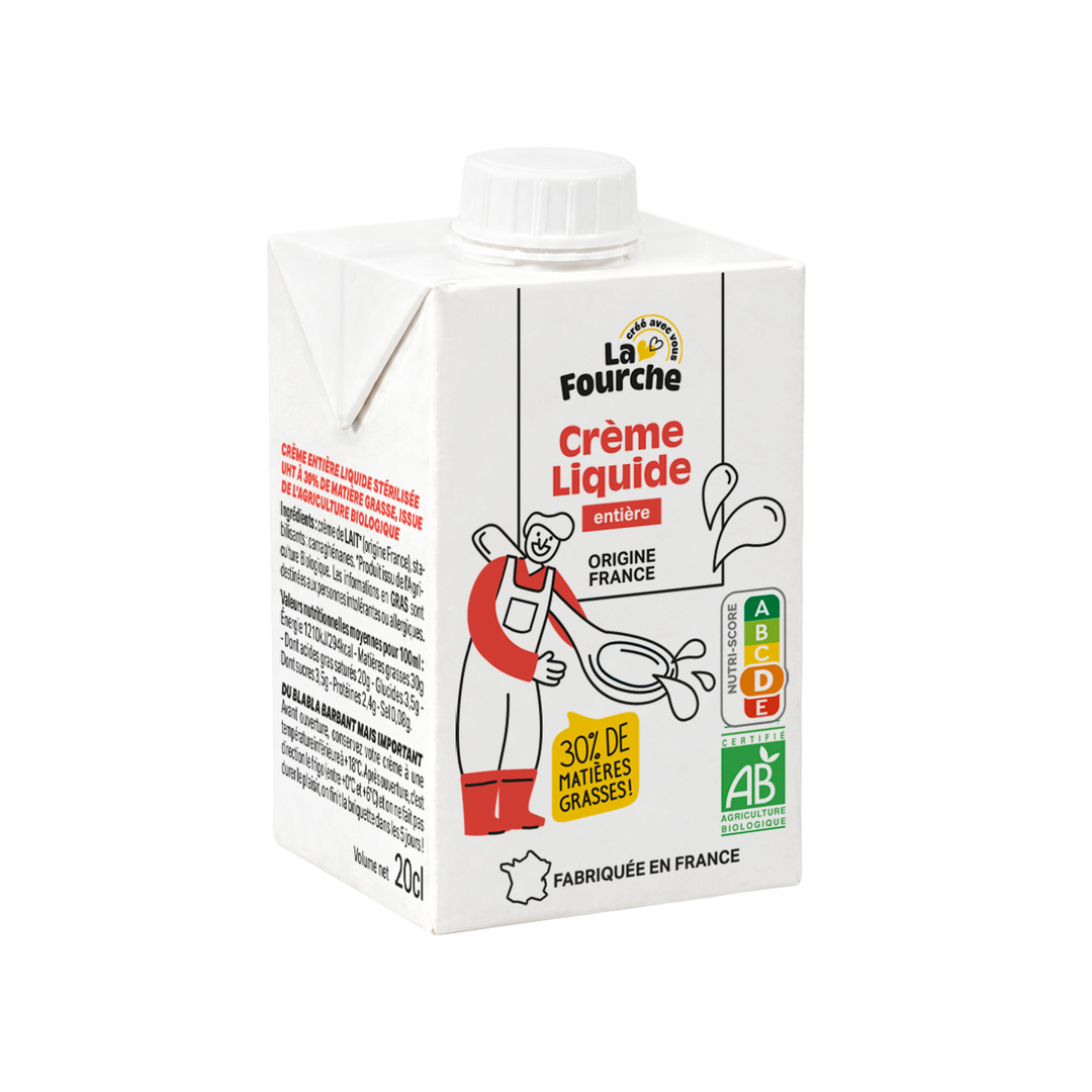 Crème entière liquide bio - 20cl