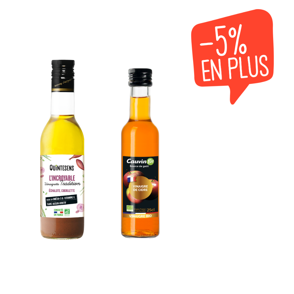 Duo vinaigre et vinaigrette bio