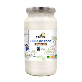 Huile de coco désodorisée bio et équitable