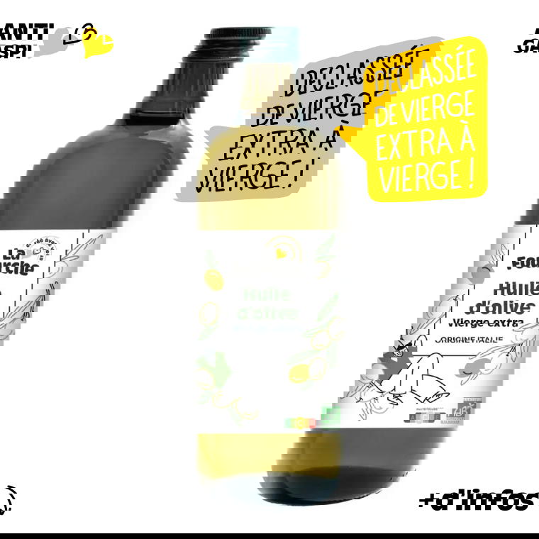 Huile d'olive vierge origine Italie bio