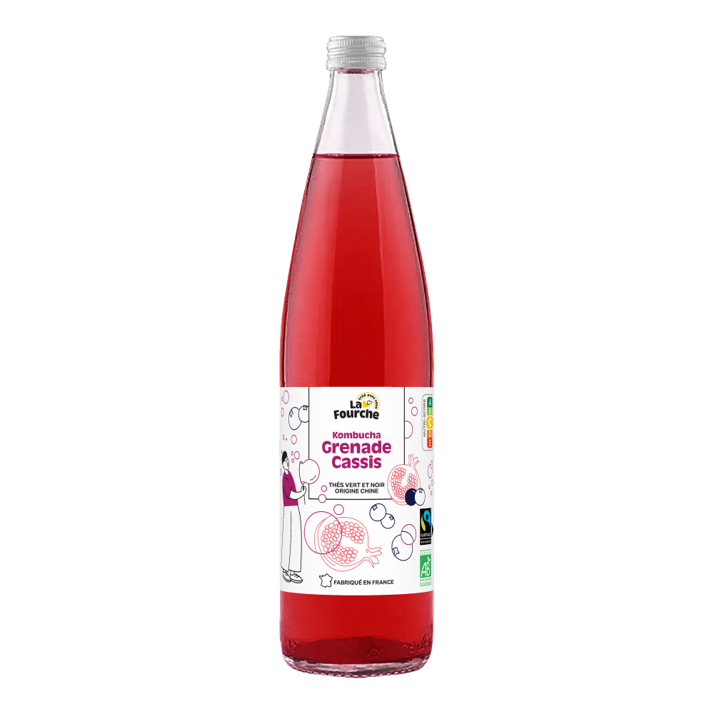 Kombucha grenade cassis bio et équitable