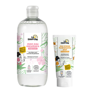 Panier ma routine visage en 2 étapes eau micellaire et crème hydratante