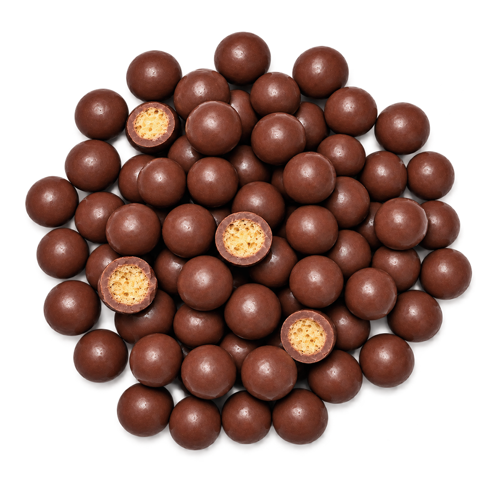 Maïs soufflé enrobé de chocolat bio en sachet kraft