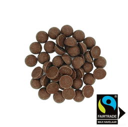 Palets de chocolat 40% vegan équitable bio en sachet kraft