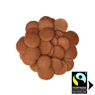 Palets de chocolat au lait 36% équitable et bio en sachet kraft