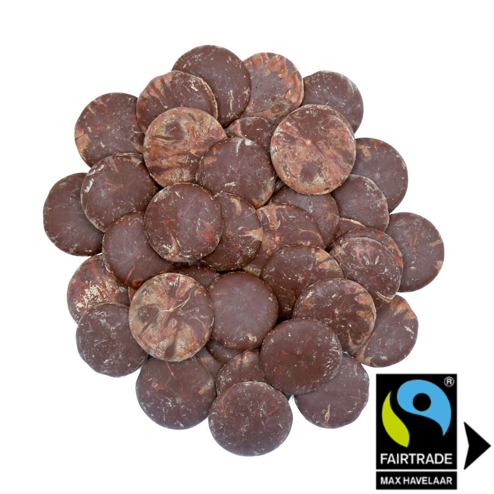 Palets de Chocolat Noir Blanchi 70% Equitable Bio En Sachet Kraft