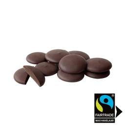 Palets de chocolat noir 85% équitable bio en sachet kraft
