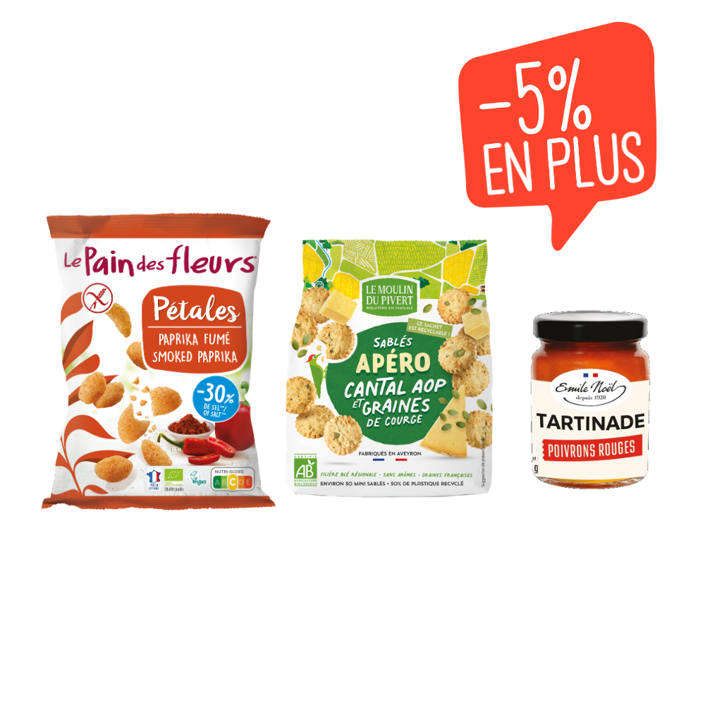 Panier apéro chips sablés tartinade bio