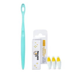 Panier brosse à dents rechargeable extra souple et manche bleu