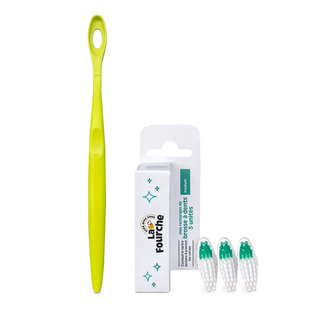 Panier brosse à dents rechargeable medium et manche vert