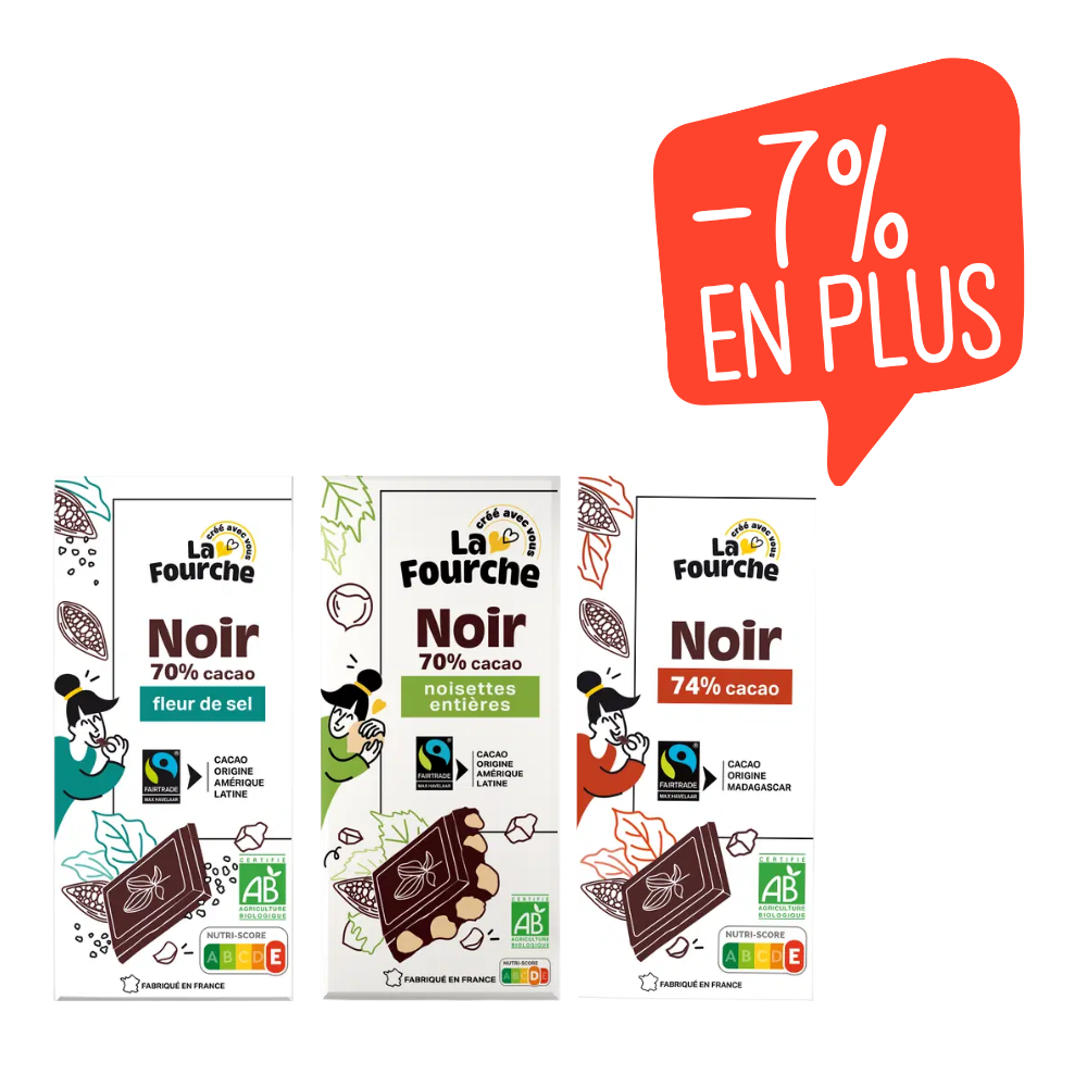 Panier découverte chocolats bio et équitable La Fourche