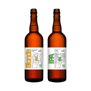 Panier duo de bières blonde et IPA bio La Fourche