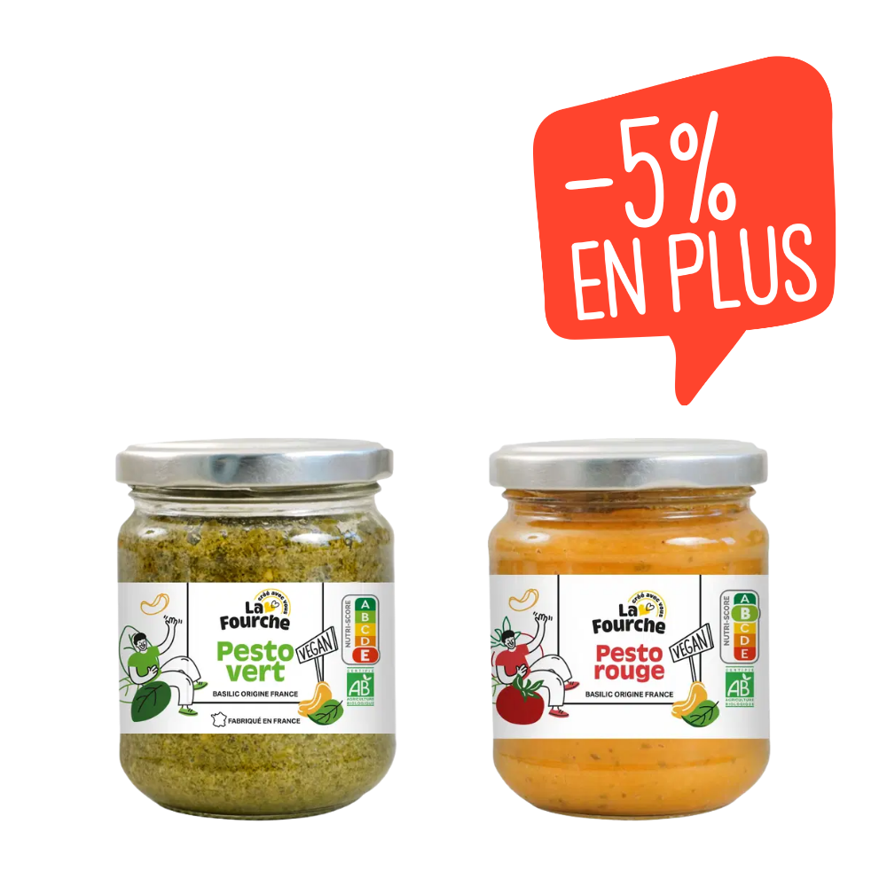 Panier duo de pestos vegan bio La Fourche