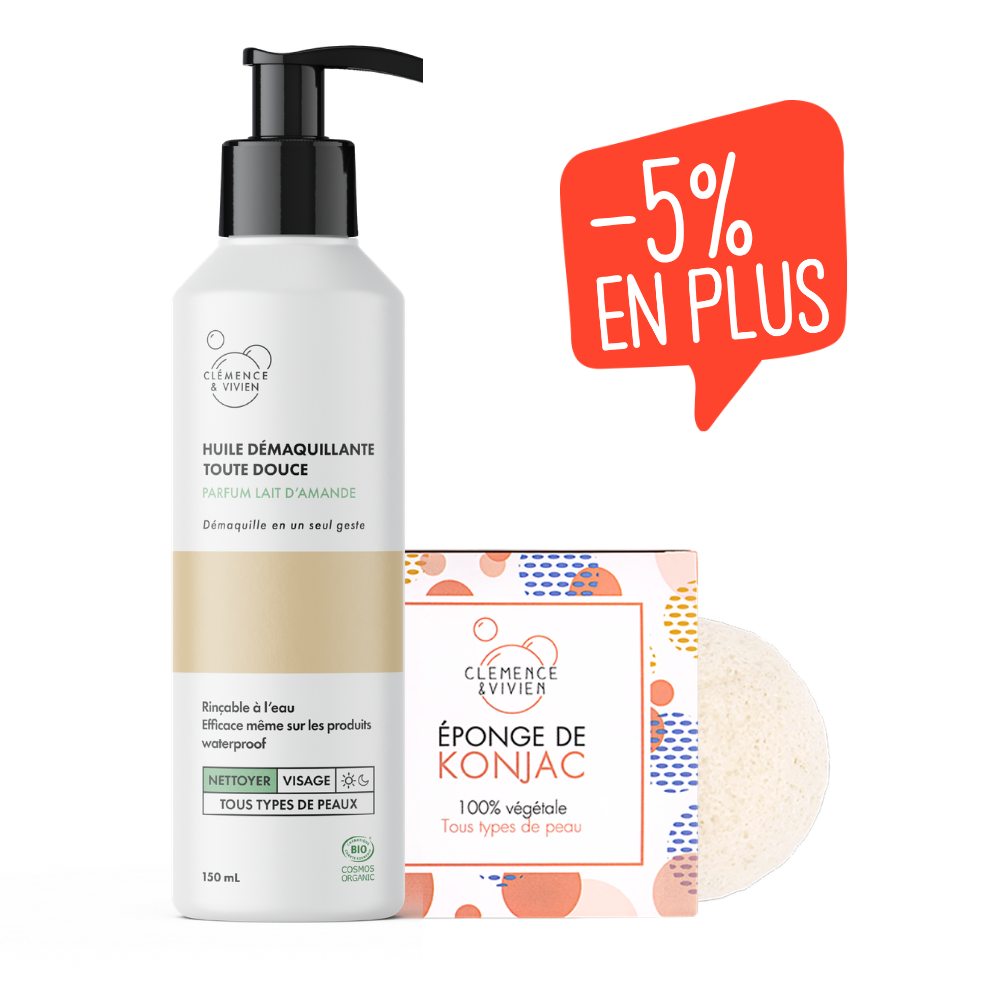 Panier duo démaquillage huile & éponge de konjac