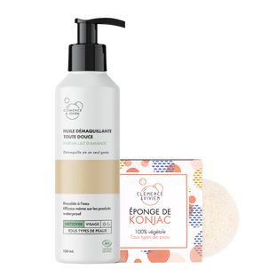 Panier duo démaquillage huile & éponge de konjac