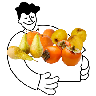 Panier fruits d'automne de saison bio