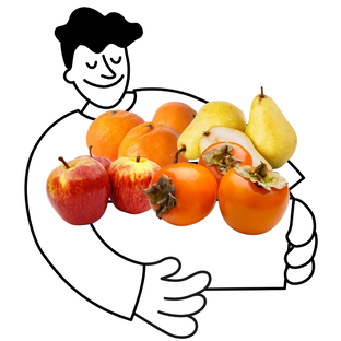 Panier fruits d'automne de saison bio